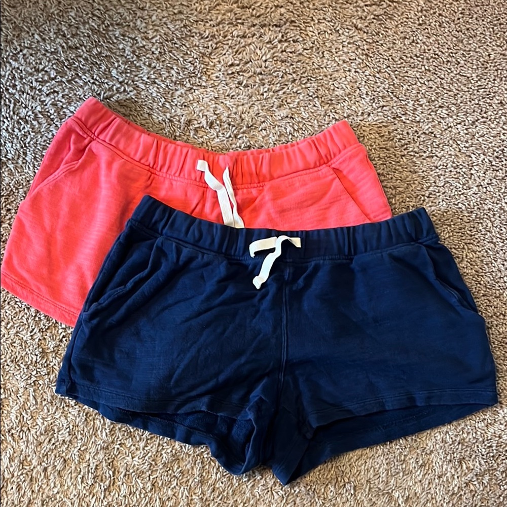 Women's Casual Shorts - Navy and Coral